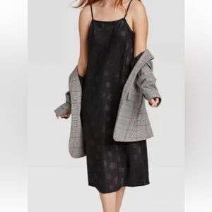 Black floral jacquard slip dress- a new day | S